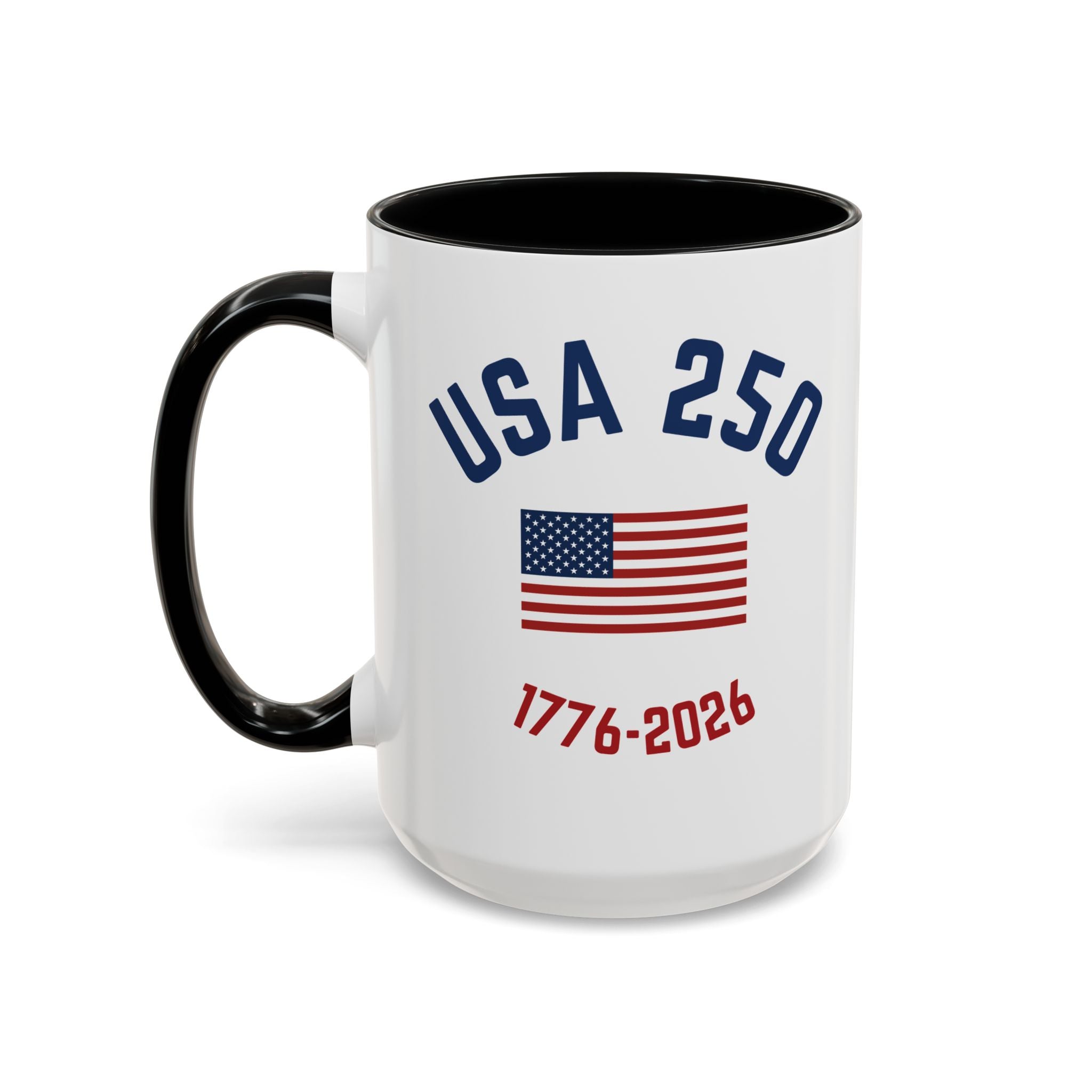 USA 250th Anniversary Coffee Mug | American Flag Accent Mug (11oz & 15oz)