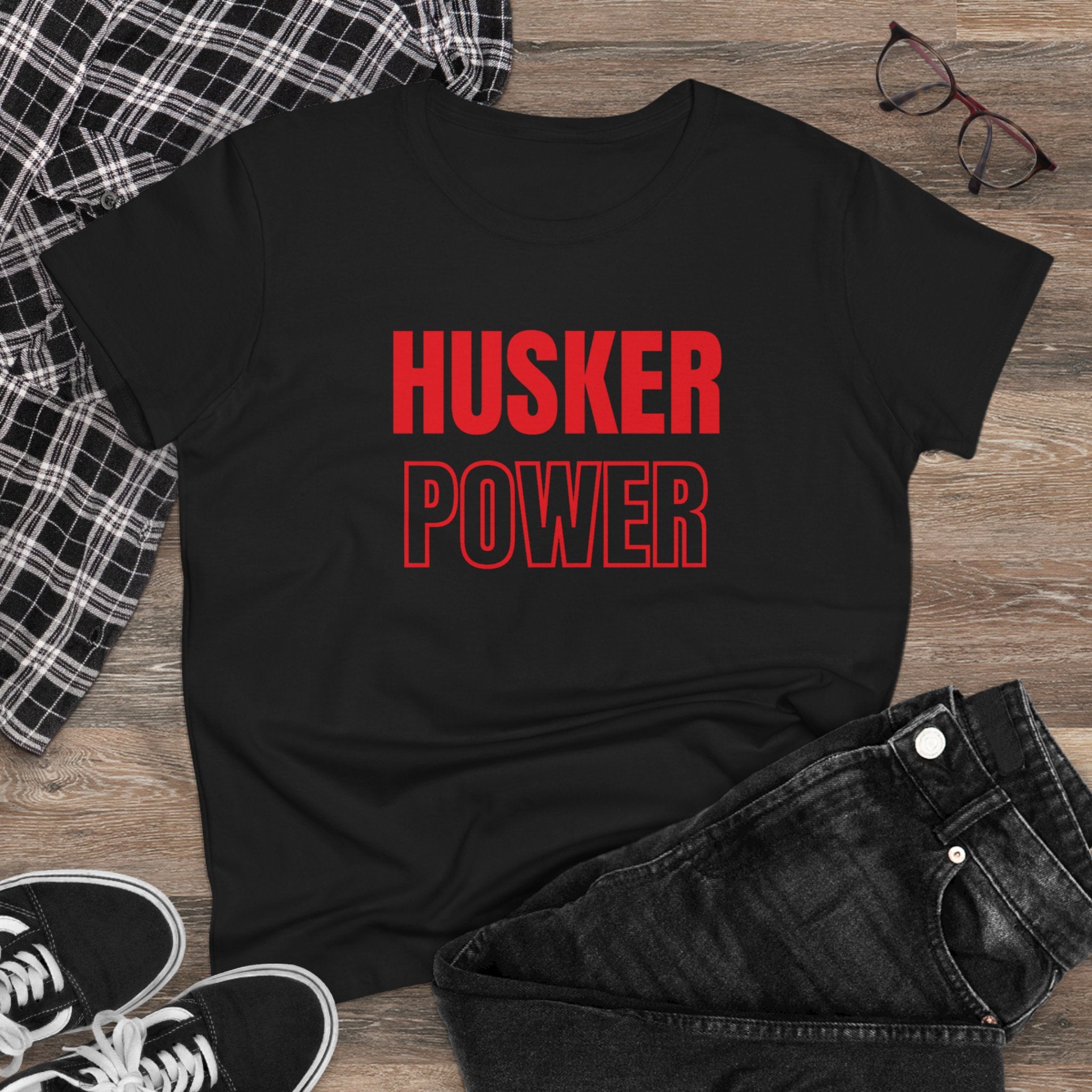 Husker Power Women's T‑Shirt — Bold Red Fan Tee