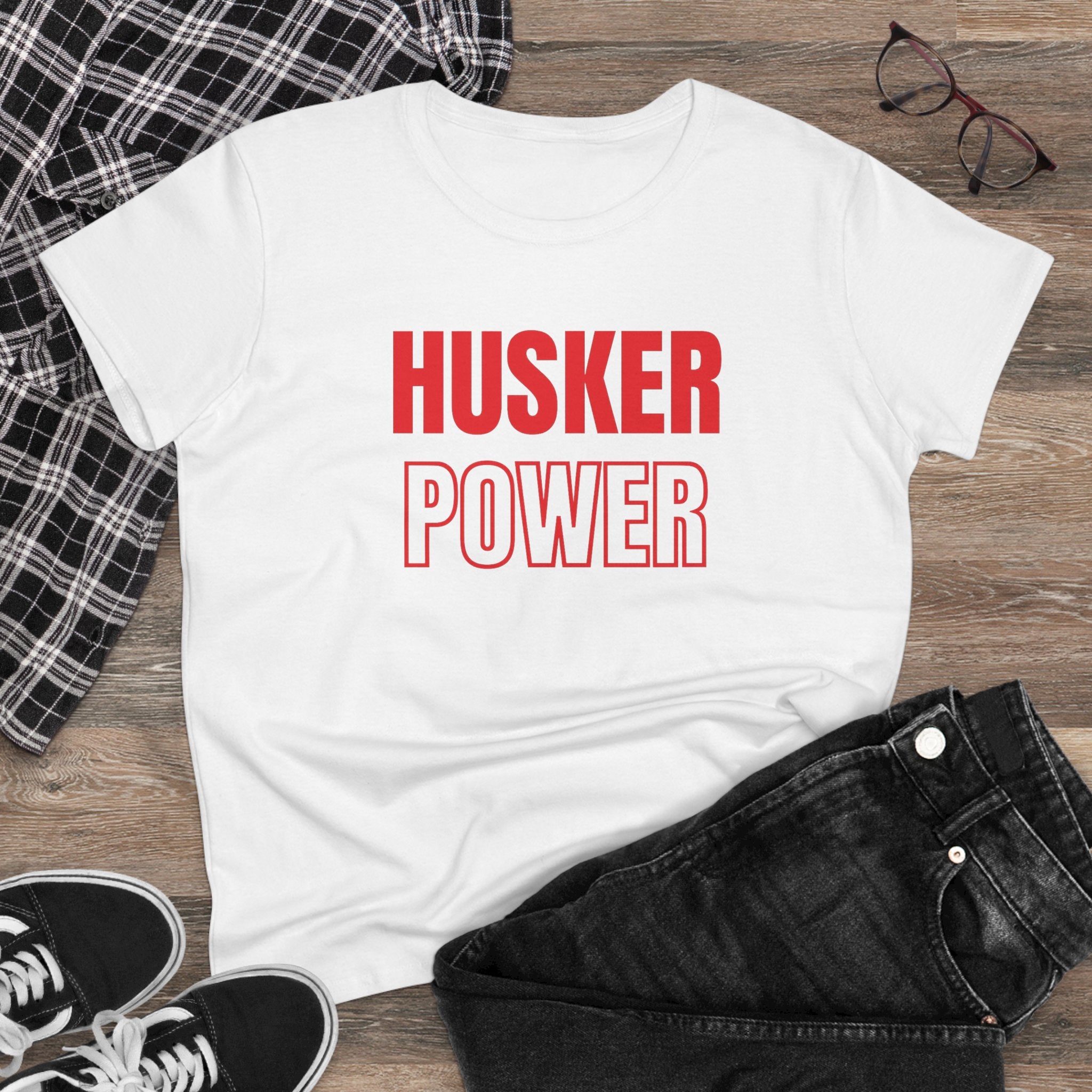 Husker Power Women's T‑Shirt — Bold Red Fan Tee