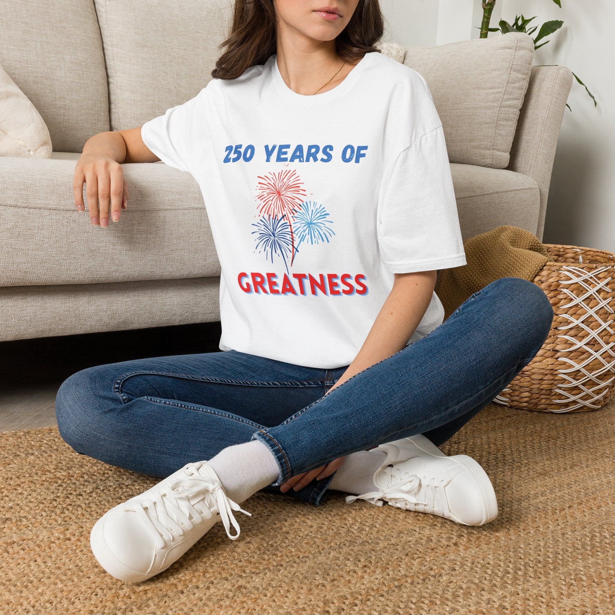 250 Years of Greatness T-Shirt — Patriotic 250th Anniversary Fireworks Tee