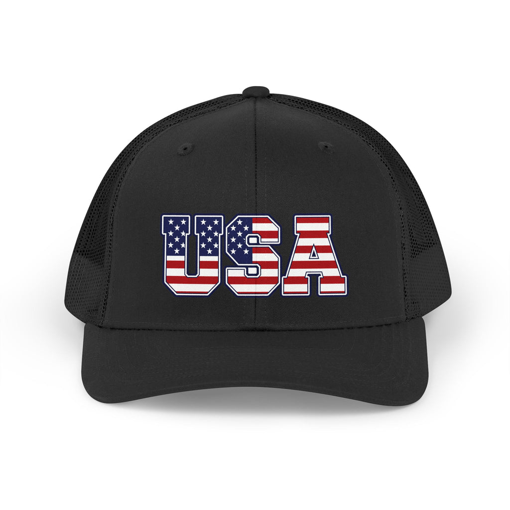 USA Retro Trucker Hat — American Flag Patch Cap for July 4th & Patriotic Events