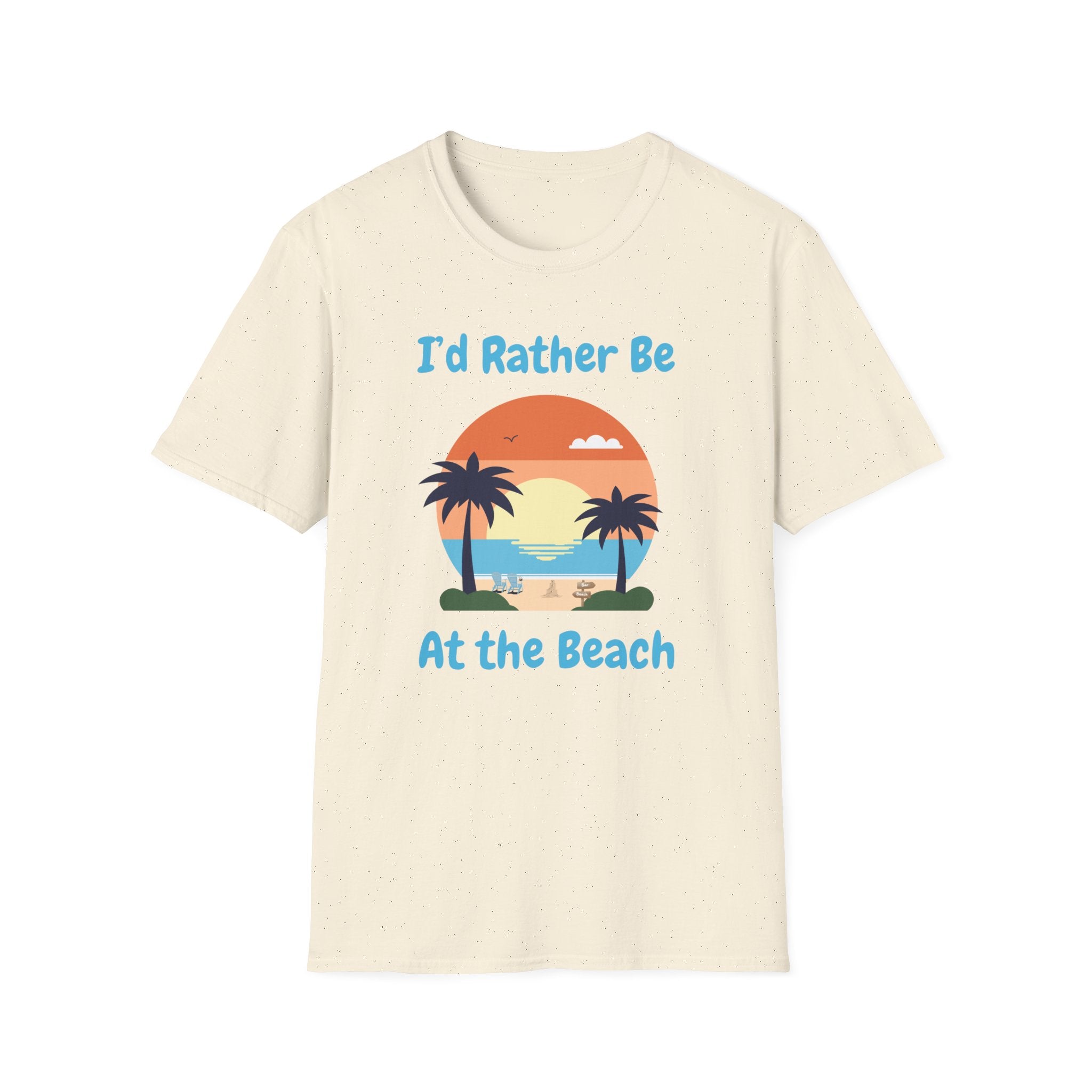 I'd Rather Be At The Beach T-Shirt — Retro Sunset Palm Beach Tee
