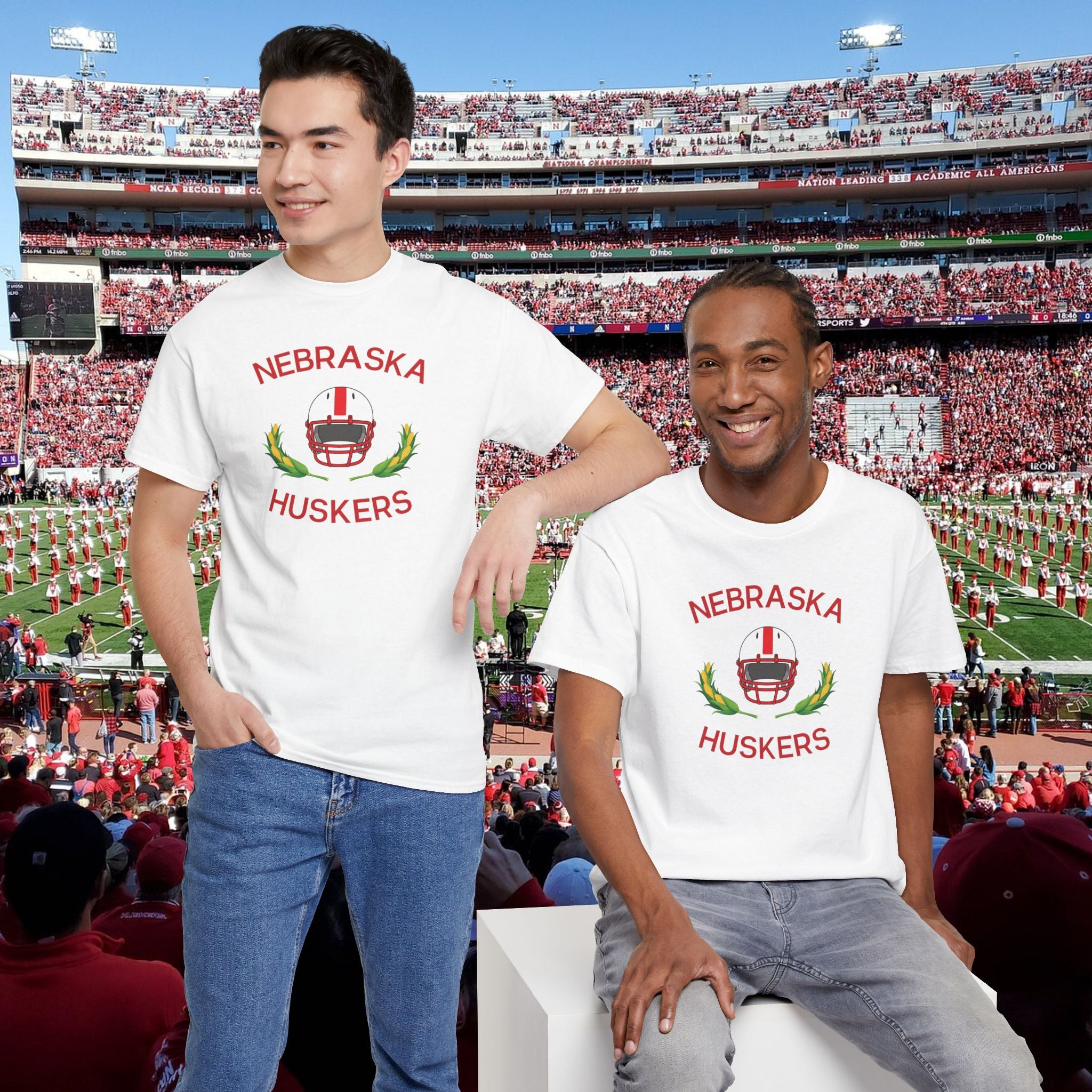 Nebraska Huskers Football Helmet T-Shirt — College Game Day Tee