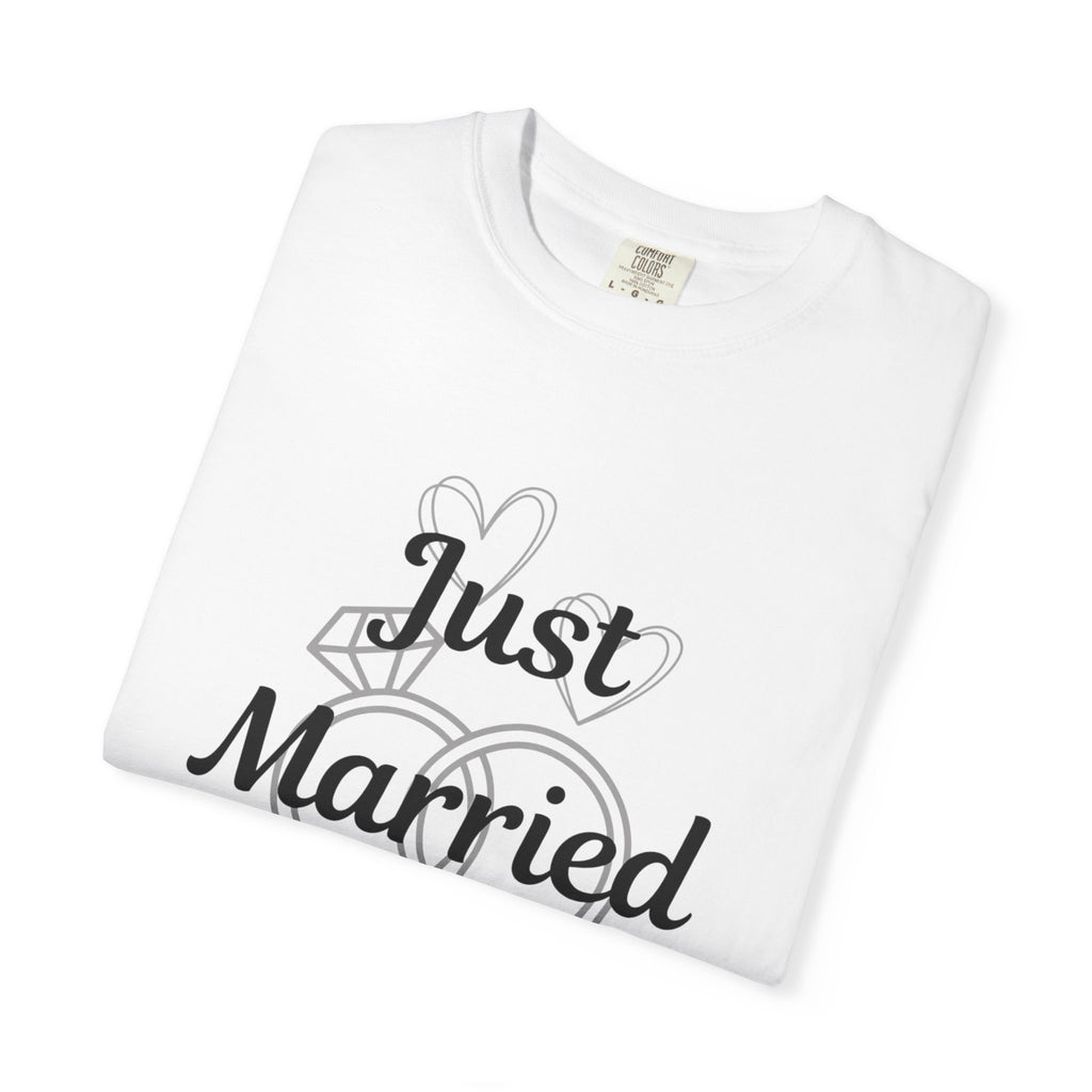 Just Married T‑Shirt — Personalized Last Name Wedding Tee