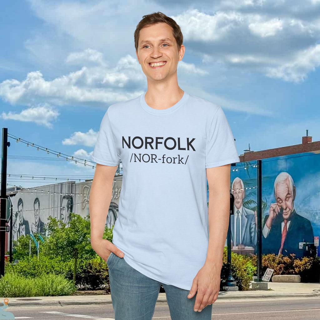 Norfolk Pronunciation T-Shirt — "NOR-fork" City Pride Tee