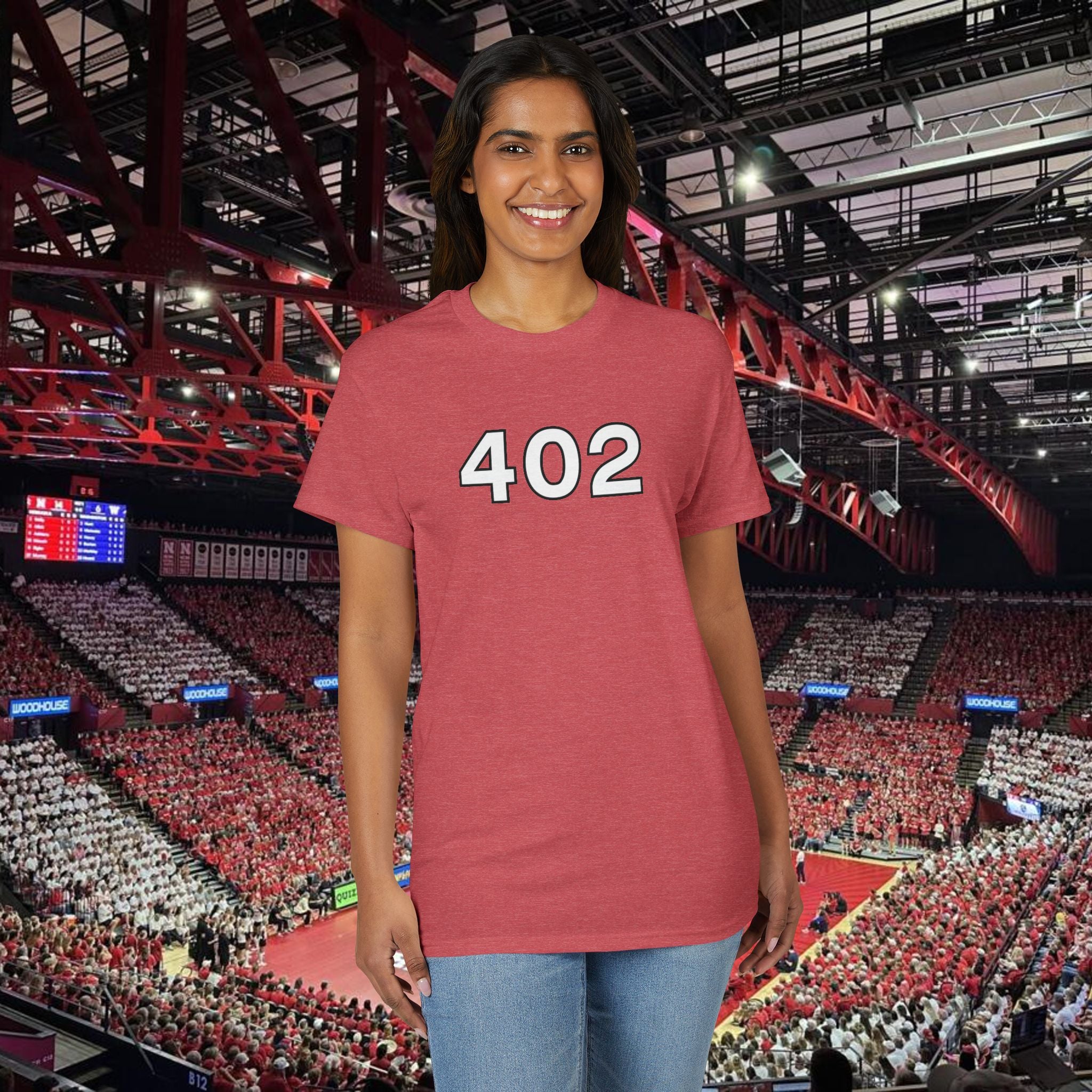 402 Number Tee — Simple Red Athletic Graphic T-Shirt