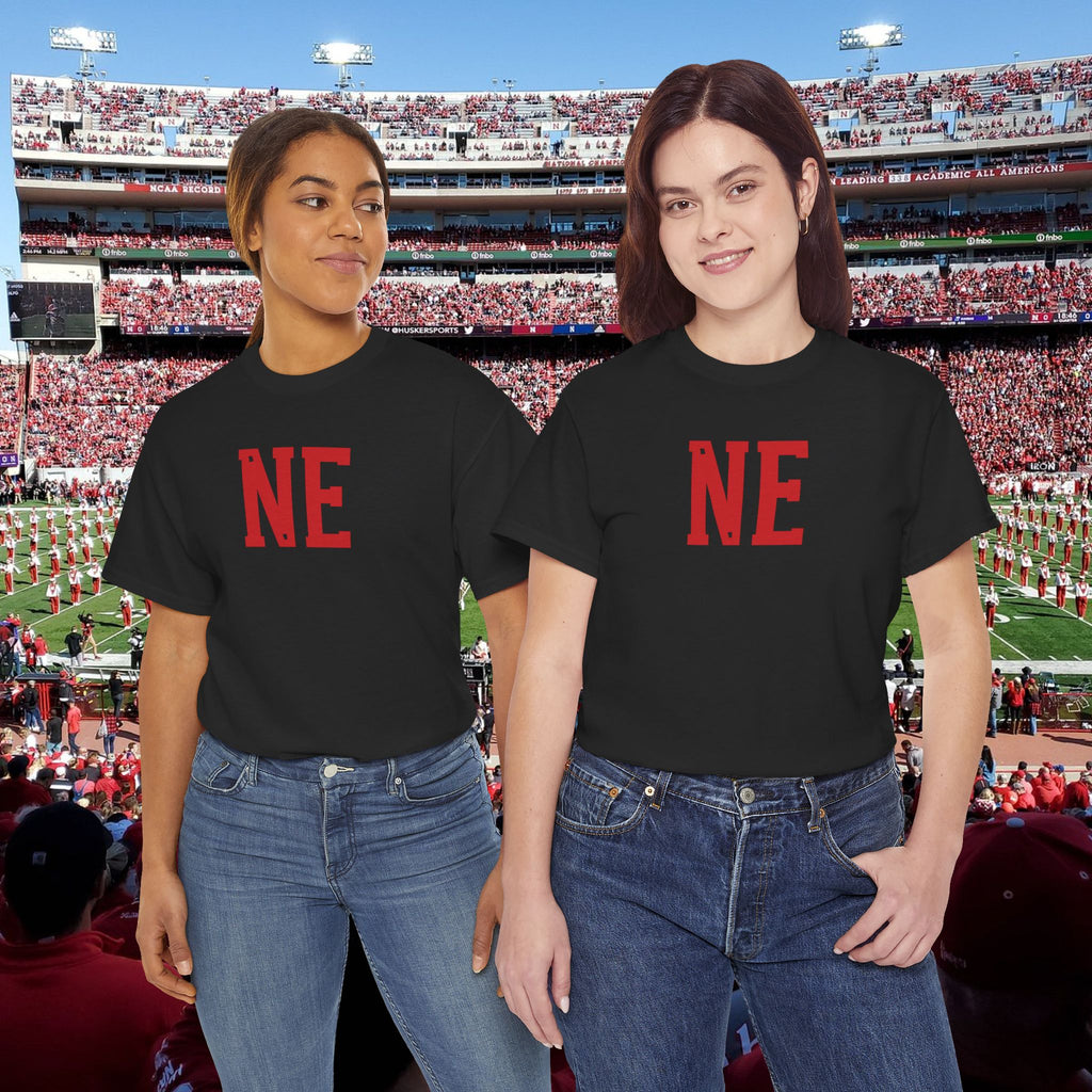 NE Letter T-Shirt — Minimal Red Initial Graphic Tee