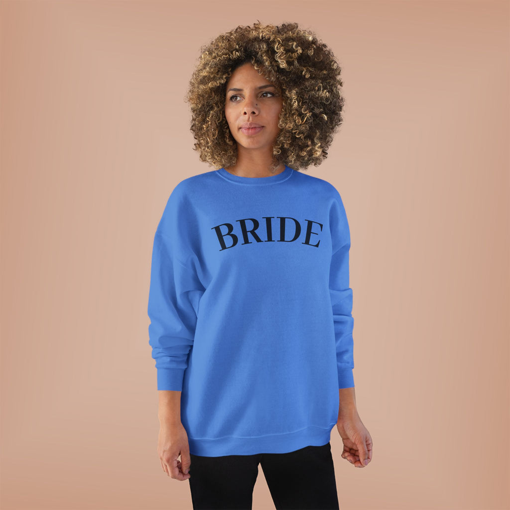 Bride Crewneck Sweatshirt — Minimal Bridal Pullover for Bachelorette & Wedding Prep