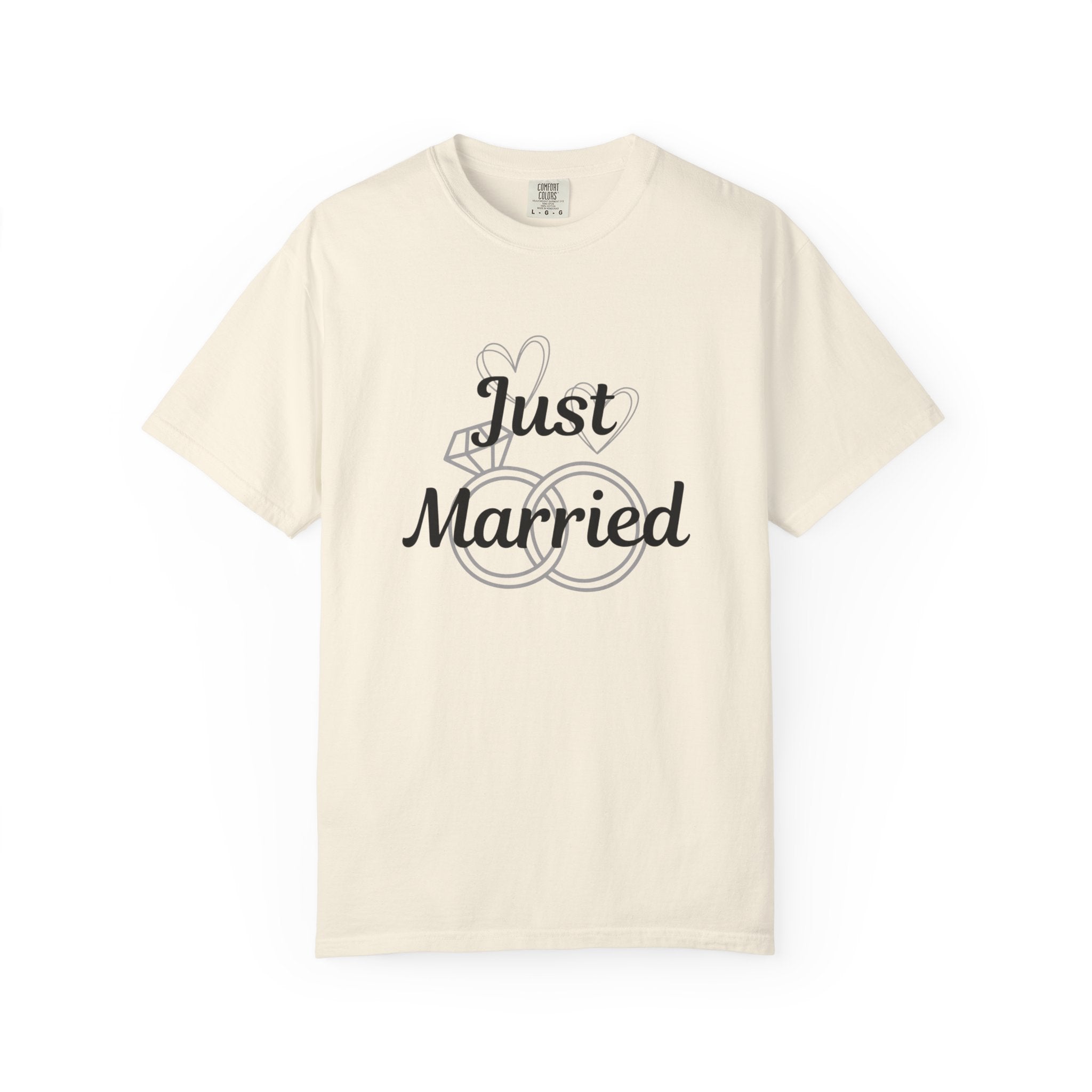 Just Married T‑Shirt — Personalized Last Name Wedding Tee