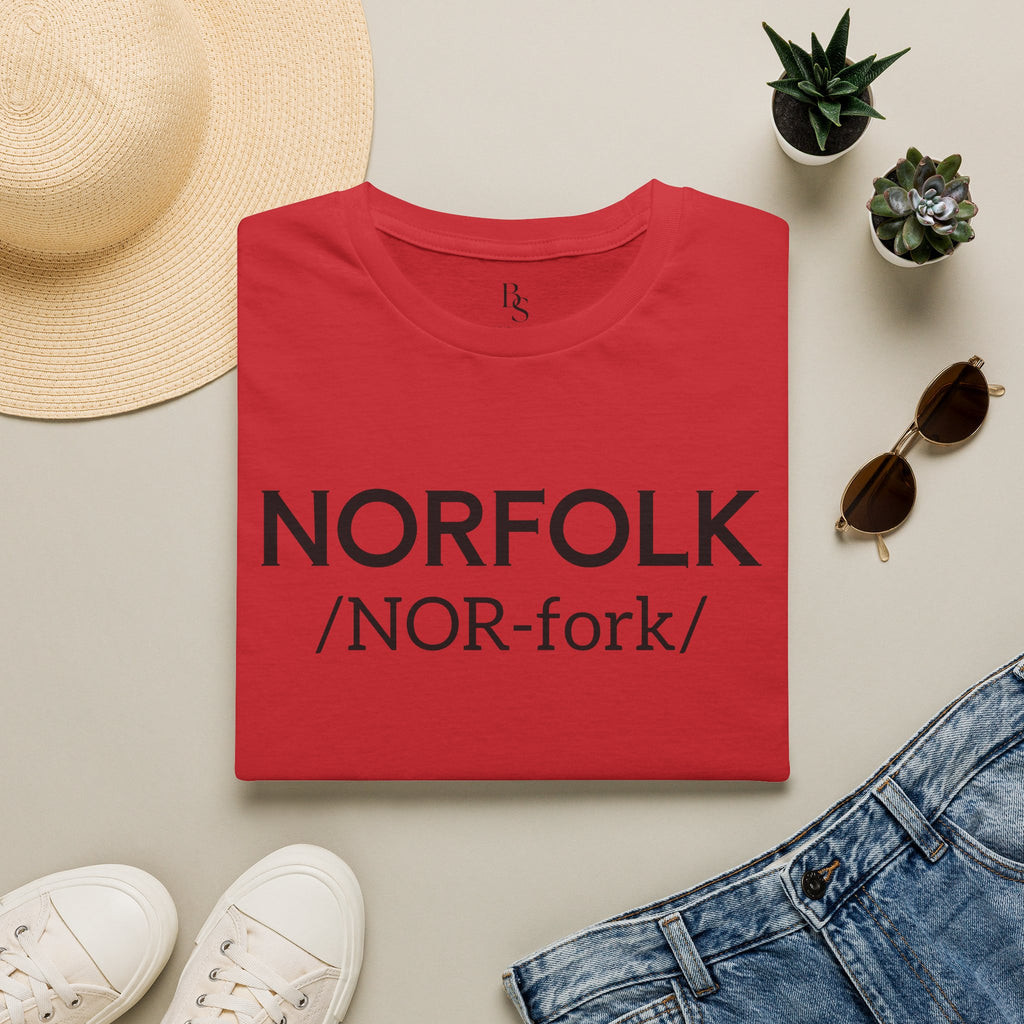 Norfolk Pronunciation T-Shirt — "NOR-fork" City Pride Tee
