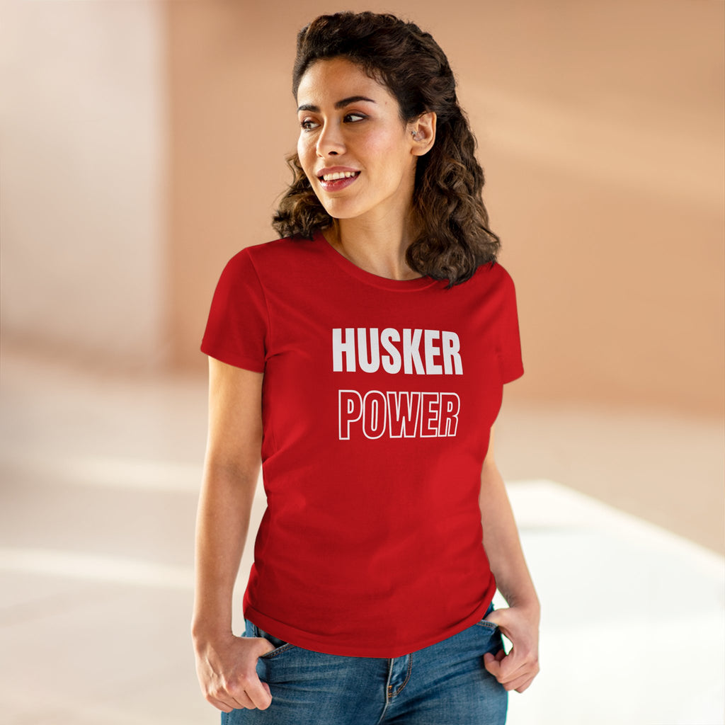 Husker Power Women's T‑Shirt — Bold Red Fan Tee