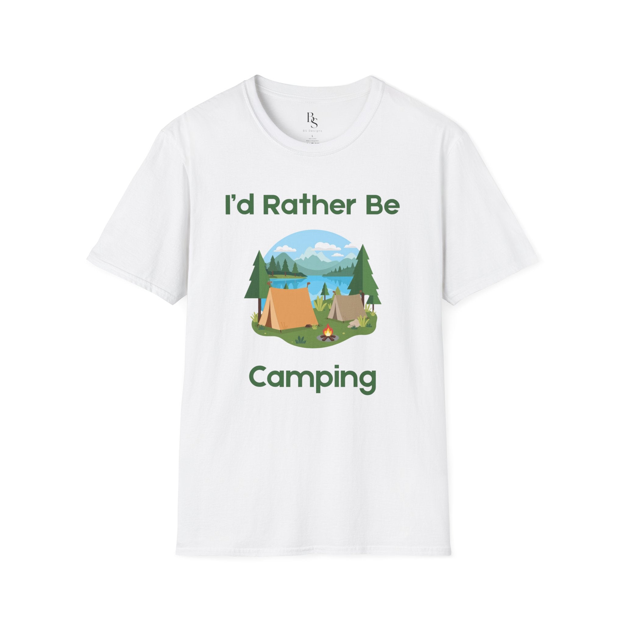 Camping T-Shirt — "I'd Rather Be Camping" Outdoor Adventure Tee