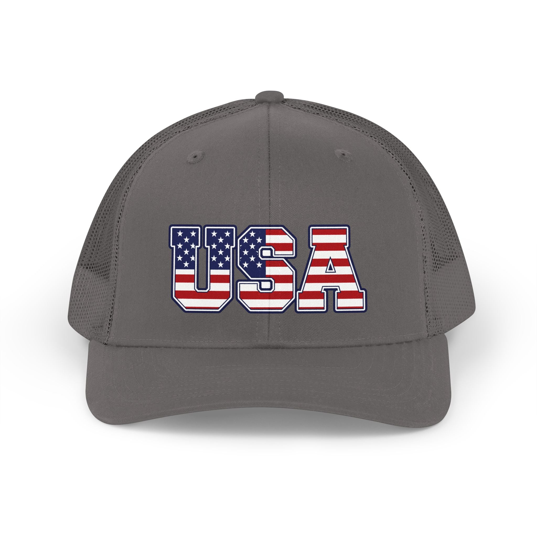 USA Retro Trucker Hat — American Flag Patch Cap for July 4th & Patriotic Events