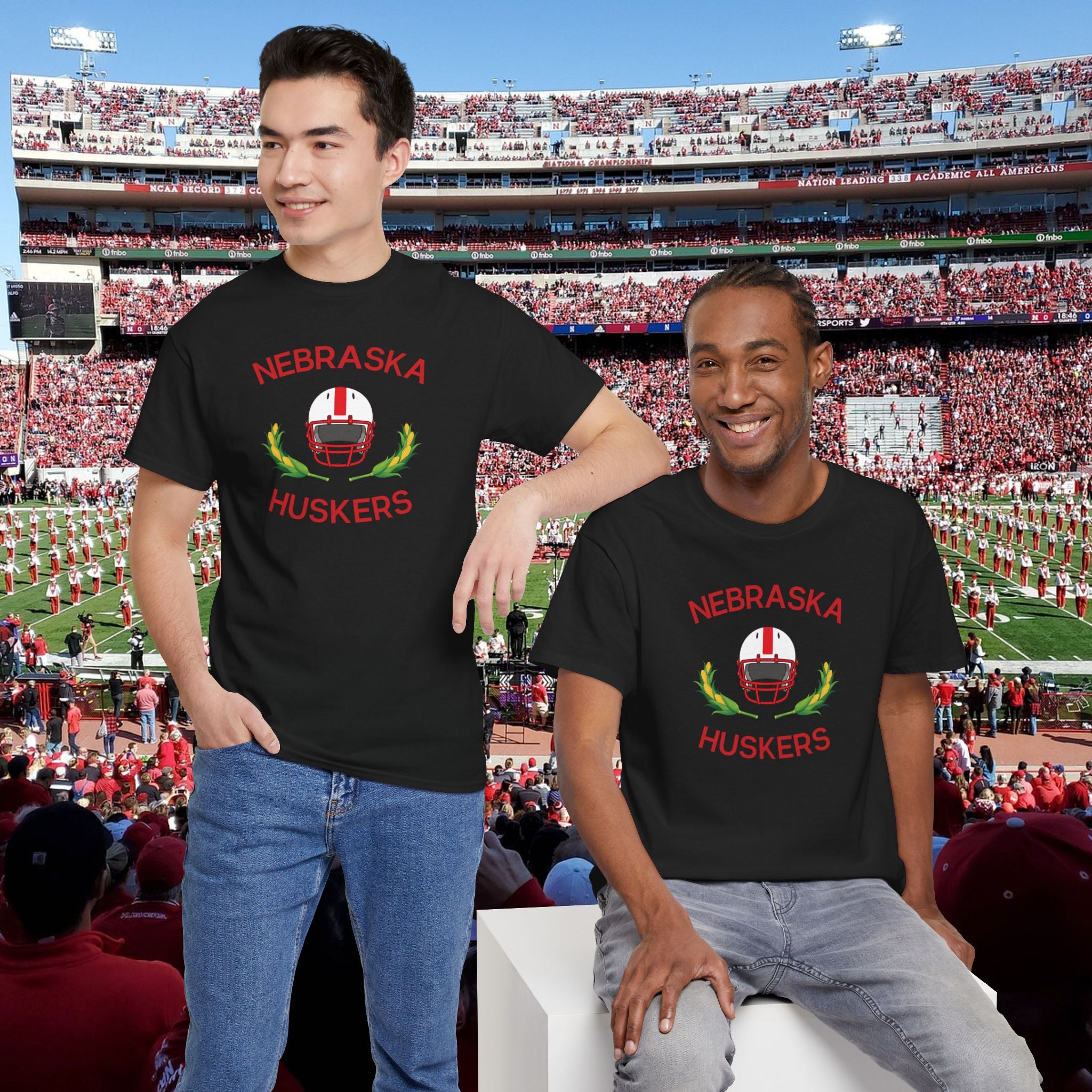 Nebraska Huskers Football Helmet T-Shirt — College Game Day Tee