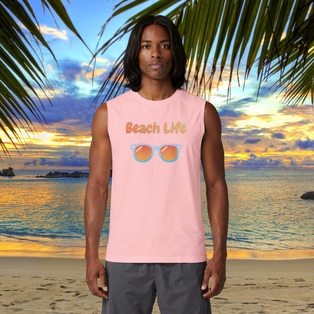 Beach Life Muscle Tank — Sunglasses Graphic Summer Tank Top
