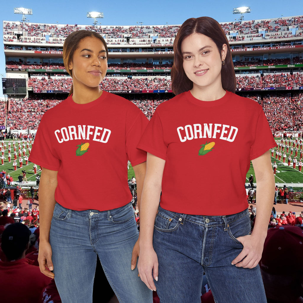 Cornfed Corn Tee — Retro Farm Graphic T-Shirt for Nebraska Fans