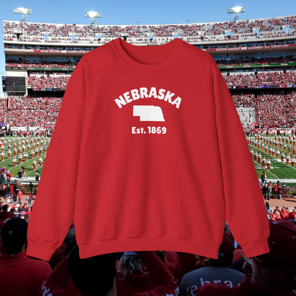 Nebraska State Crewneck Sweatshirt — Est. 1869