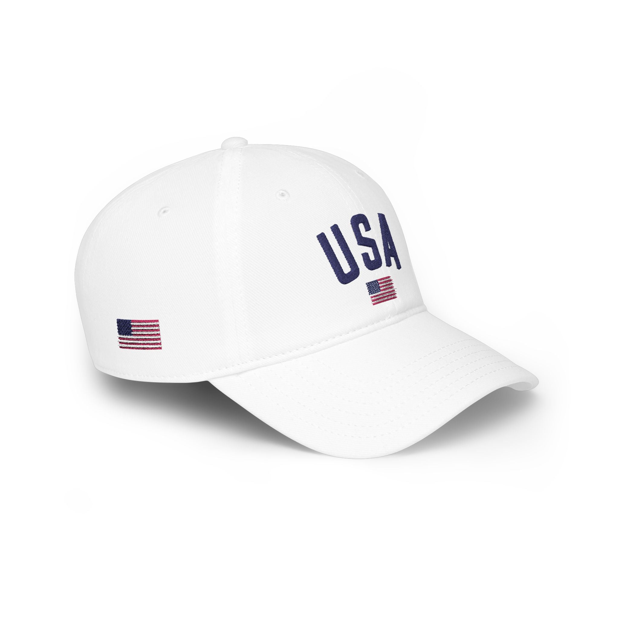 USA Flag Embroidered Baseball Cap – Low Profile Khaki Dad Hat