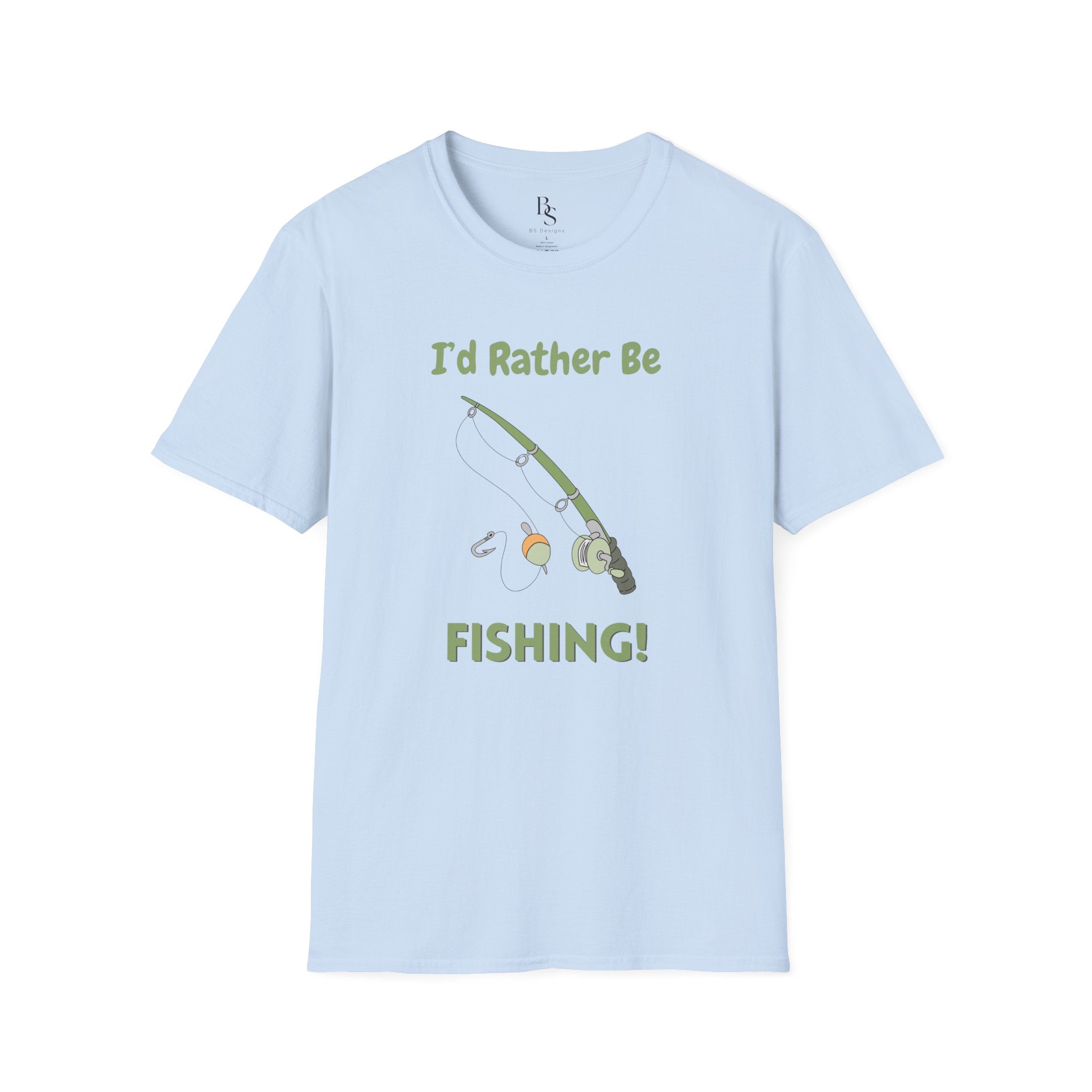 Fishing T-Shirt — "I'd Rather Be Fishing!" Casual Angler Tee