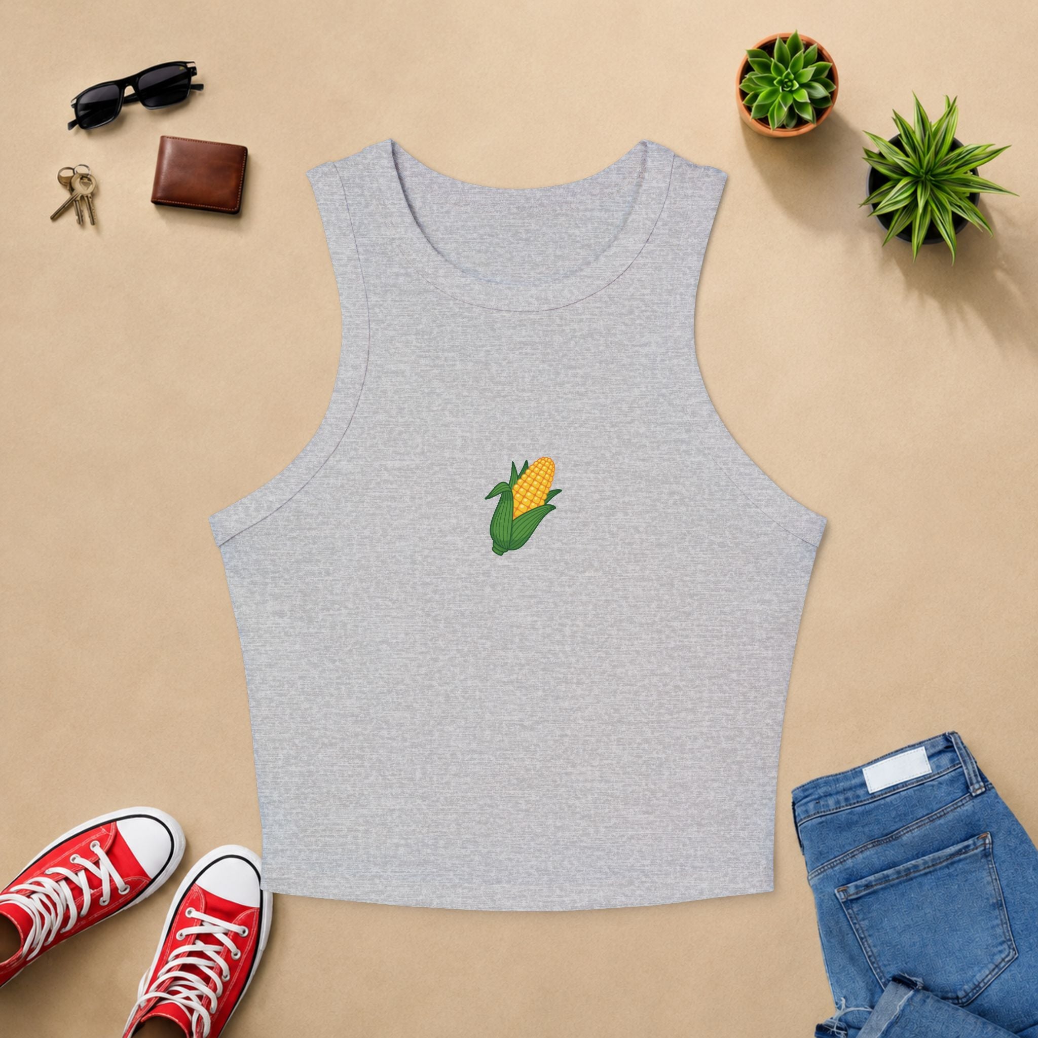 Corn Graphic Racerback Tank Top