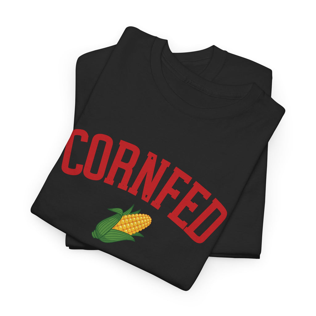 Cornfed Corn Tee — Retro Farm Graphic T-Shirt for Nebraska Fans