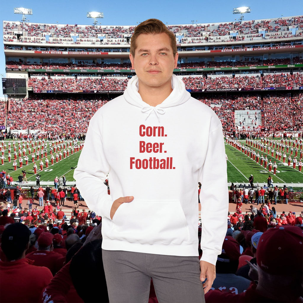 Corn. Beer. Football. Hoodie — Tailgate & Game Day Pullover for Fans