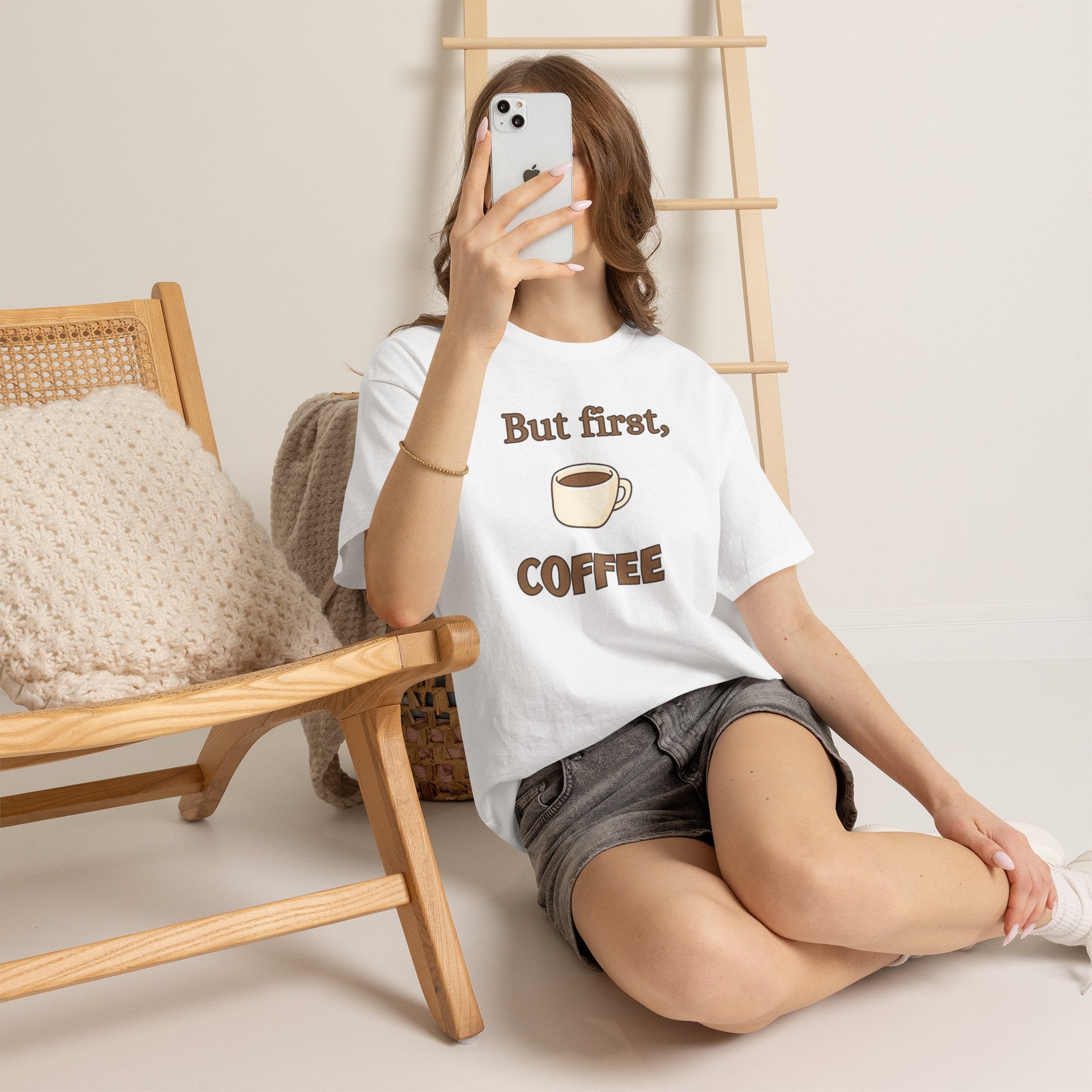 But First Coffee T‑Shirt — Funny Coffee Tee for Coffee Lovers