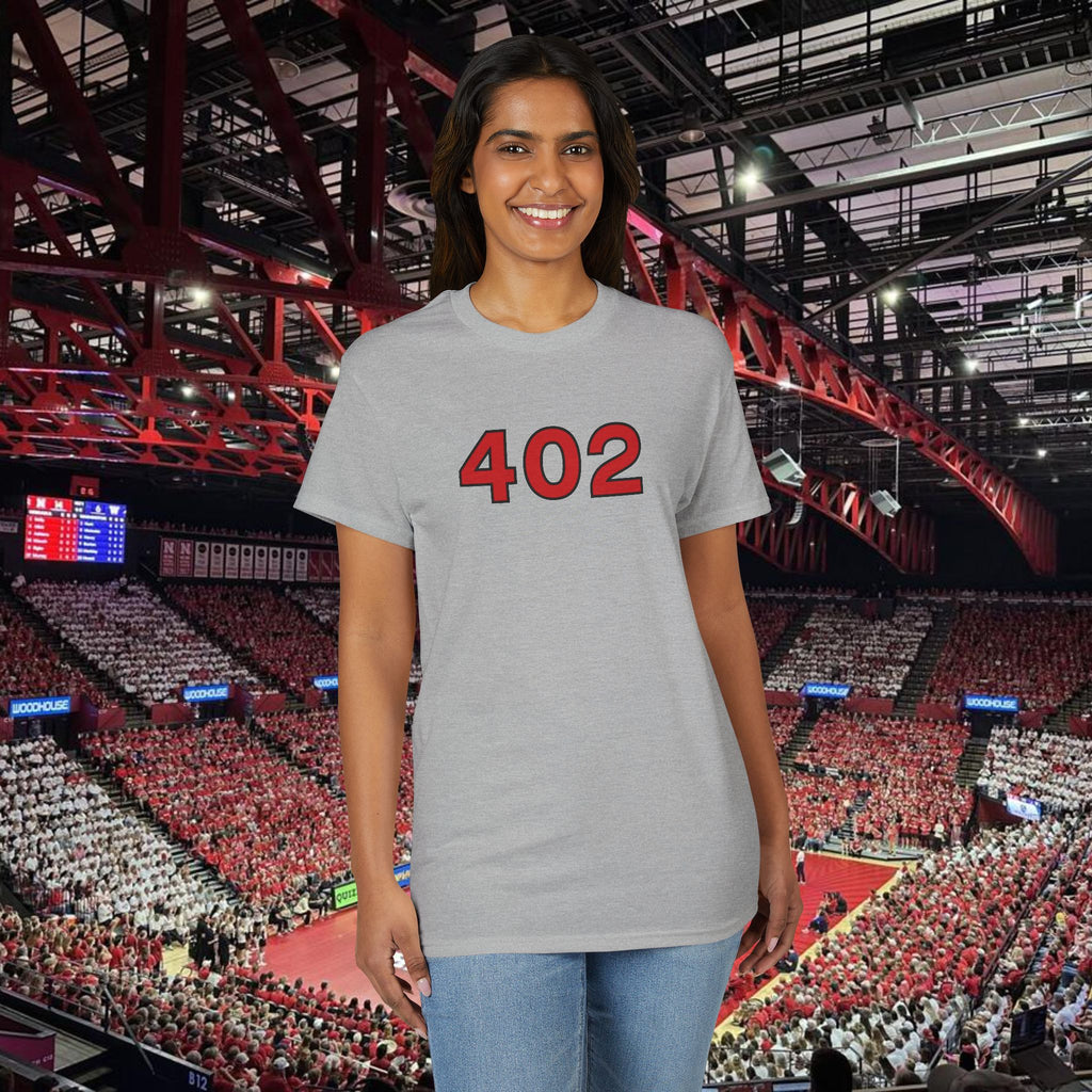 402 Number Tee — Simple Red Athletic Graphic T-Shirt