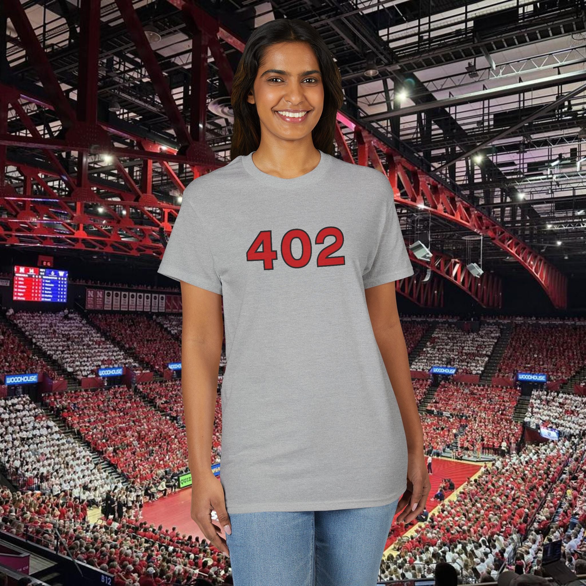 402 Number Tee — Simple Red Athletic Graphic T-Shirt