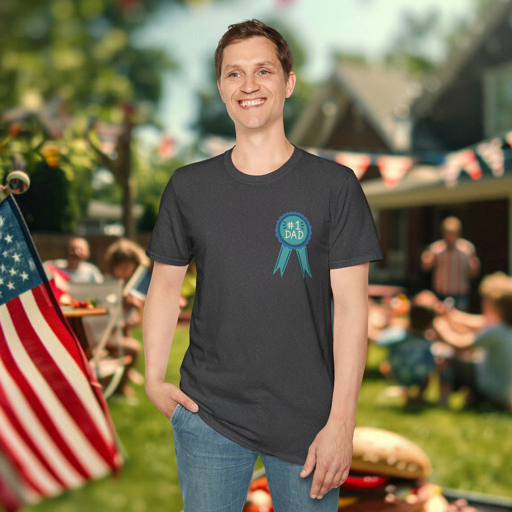 #1 Dad Badge T-Shirt – Celebrate the World's Greatest Dad