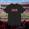 308 Number Tee — Simple Red Athletic Graphic T-Shirt