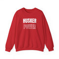 Crewneck Sweatshirt — "HUSKER POWER" Bold Red College Football Fan Pullover
