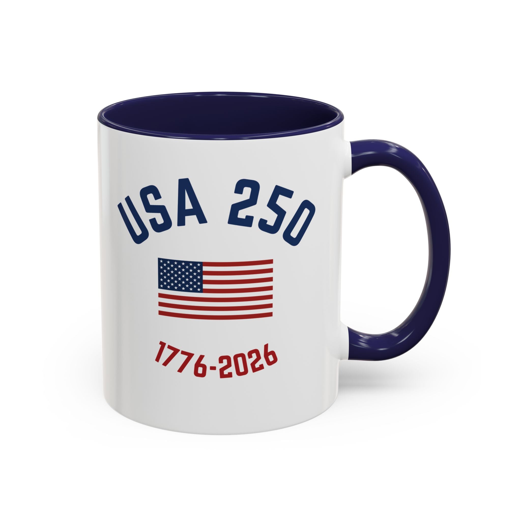 USA 250th Anniversary Coffee Mug | American Flag Accent Mug (11oz & 15oz)