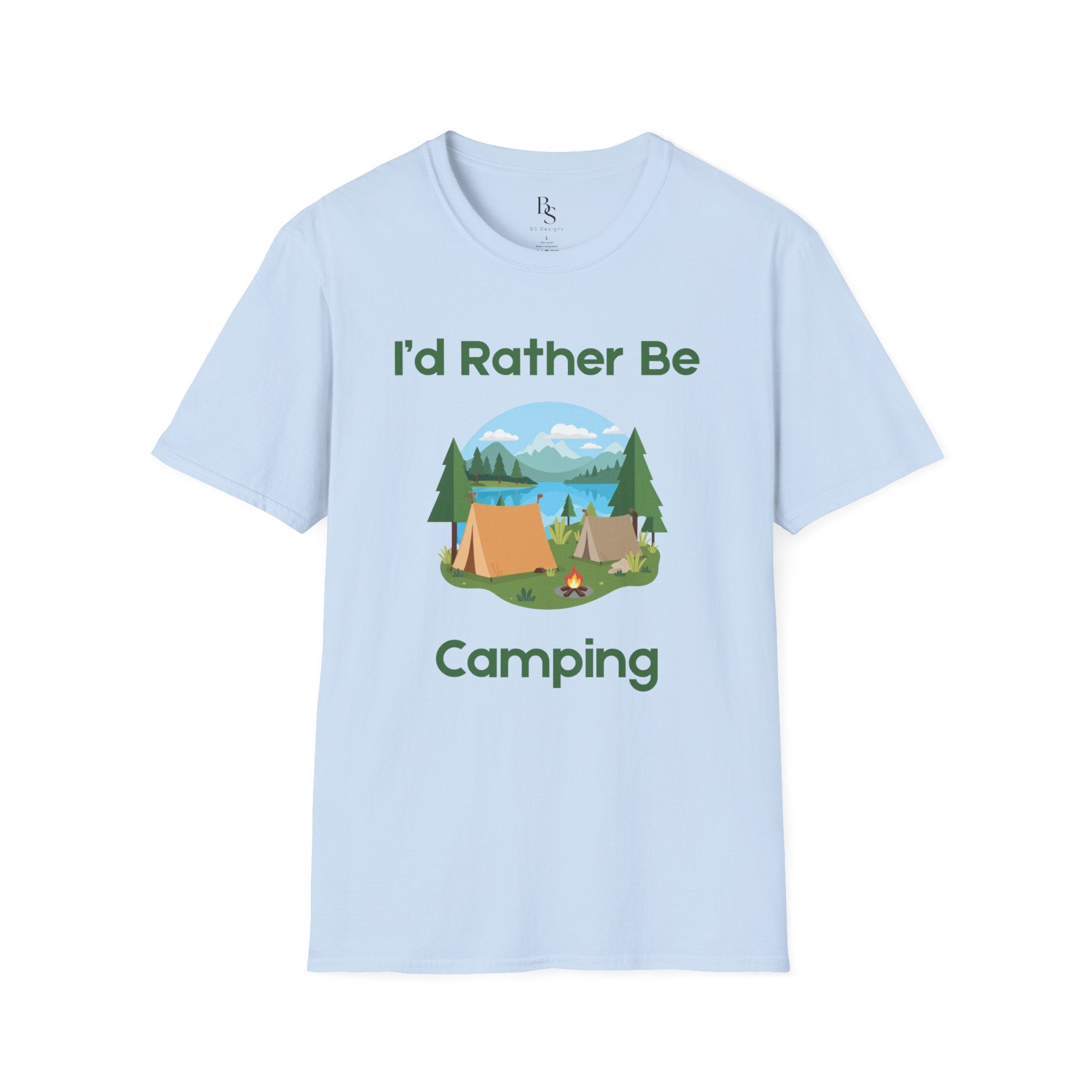 Camping T-Shirt — "I'd Rather Be Camping" Outdoor Adventure Tee