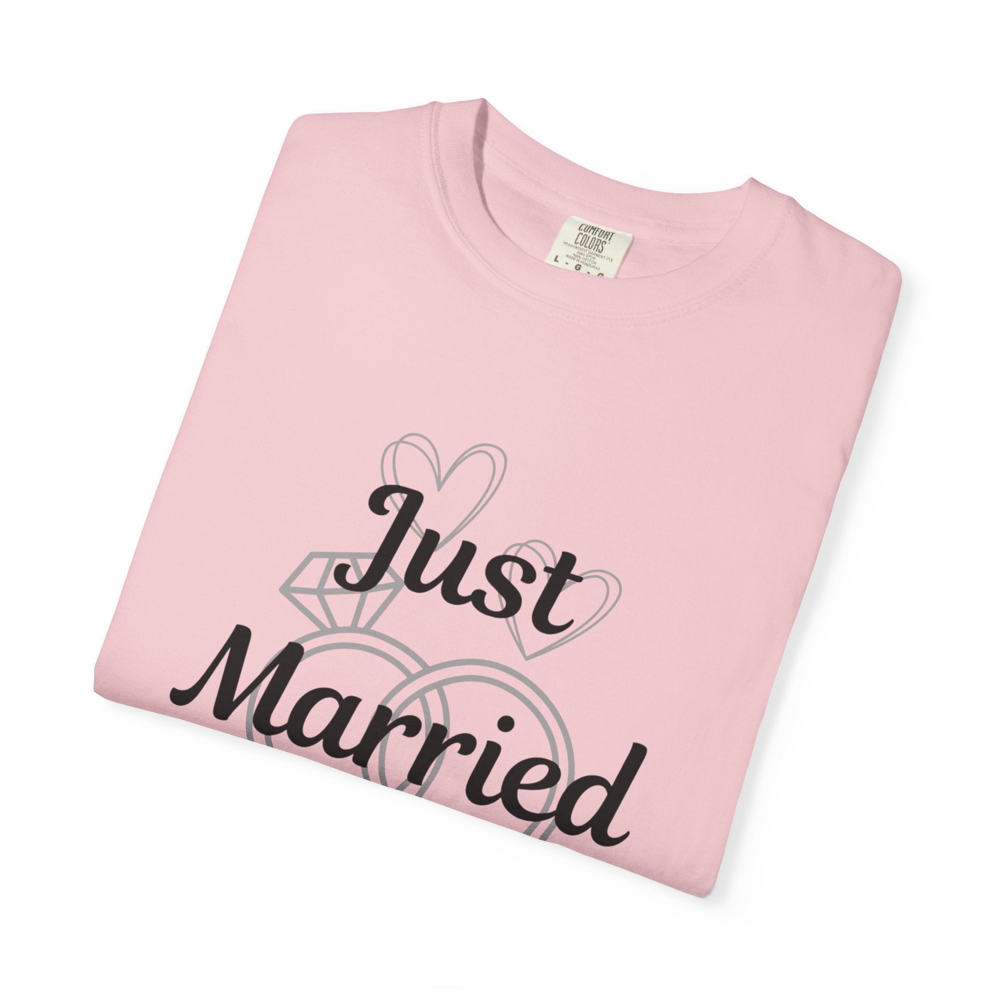 Just Married T‑Shirt — Personalized Last Name Wedding Tee