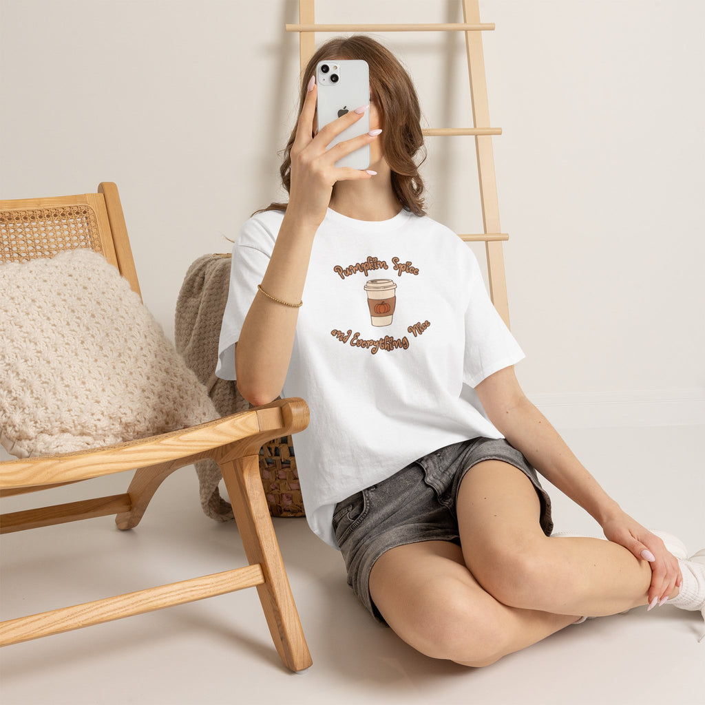 Coffee Tee — "Pumpkin Spice and Everything Nice" Pumpkin Spice Coffee Shirt