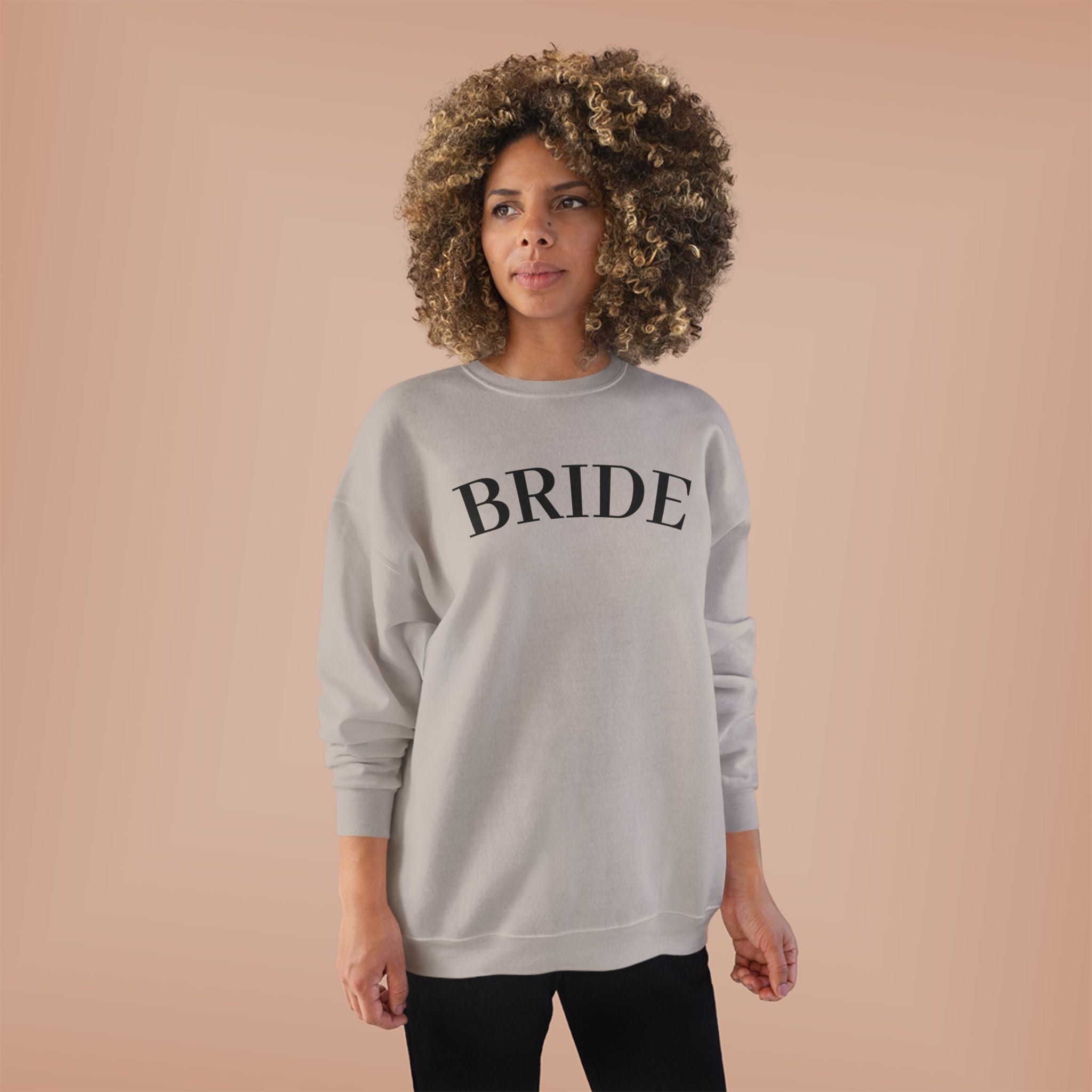 Bride Crewneck Sweatshirt — Minimal Bridal Pullover for Bachelorette & Wedding Prep
