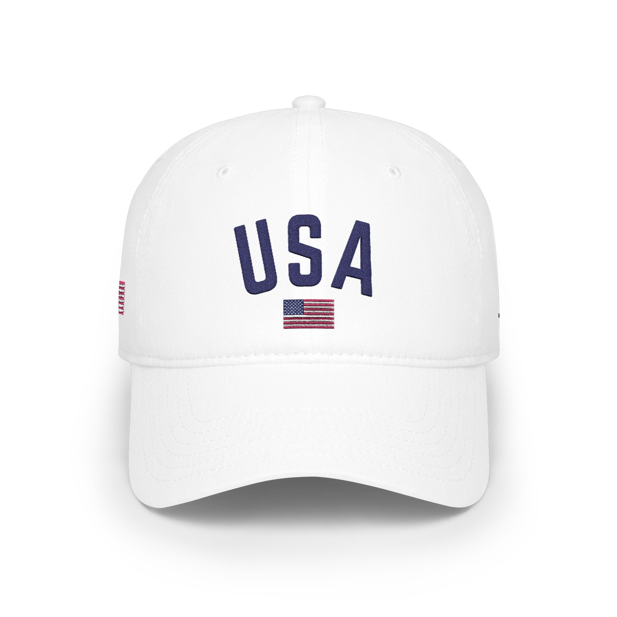 USA Flag Embroidered Baseball Cap – Low Profile Khaki Dad Hat
