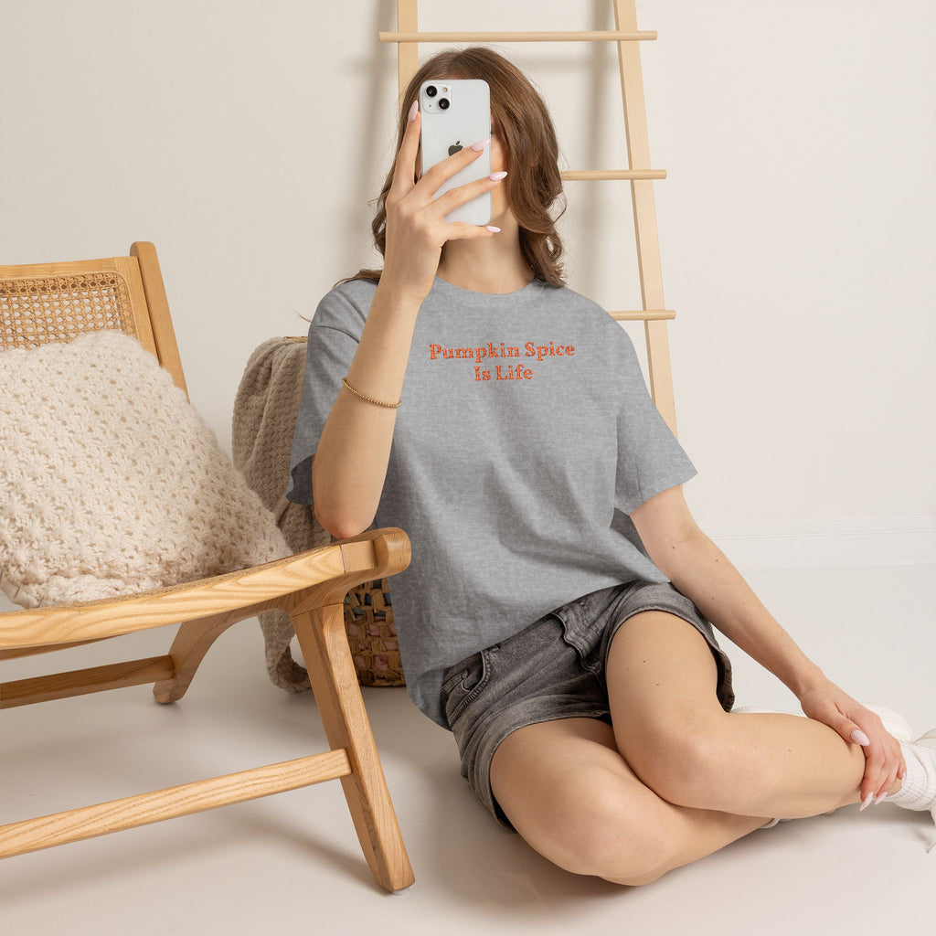Pumpkin Spice Is Life Tee — Embroidered Fall Coffee Shirt