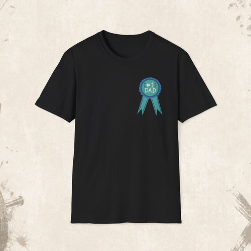 #1 Dad Badge T-Shirt – Celebrate the World's Greatest Dad