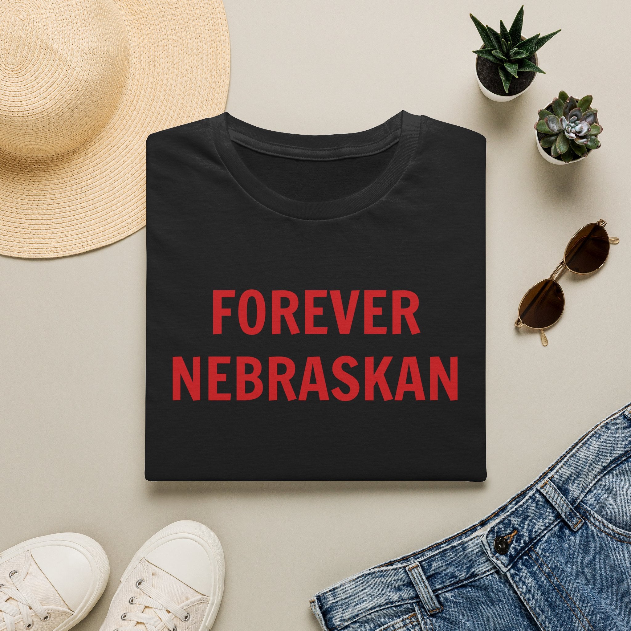 Forever Nebraskan T-Shirt — Retro Red State Pride Tee