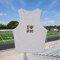PERSONALIZABLE - Football Fan Racer Tank — “I  Heart #--” Women's Micro Rib Crop Top