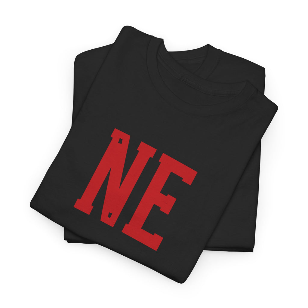 NE Letter T-Shirt — Minimal Red Initial Graphic Tee