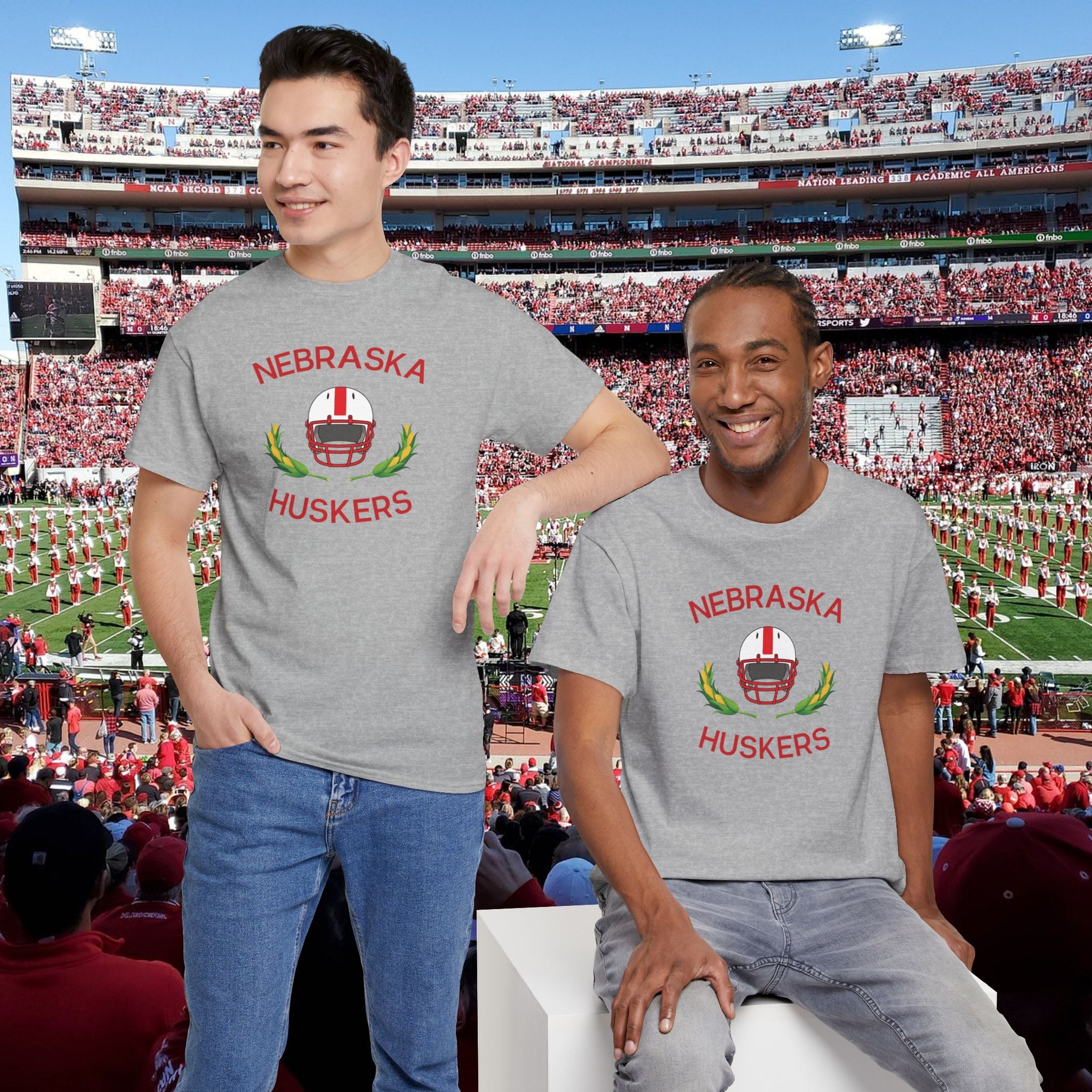 Nebraska Huskers Football Helmet T-Shirt — College Game Day Tee