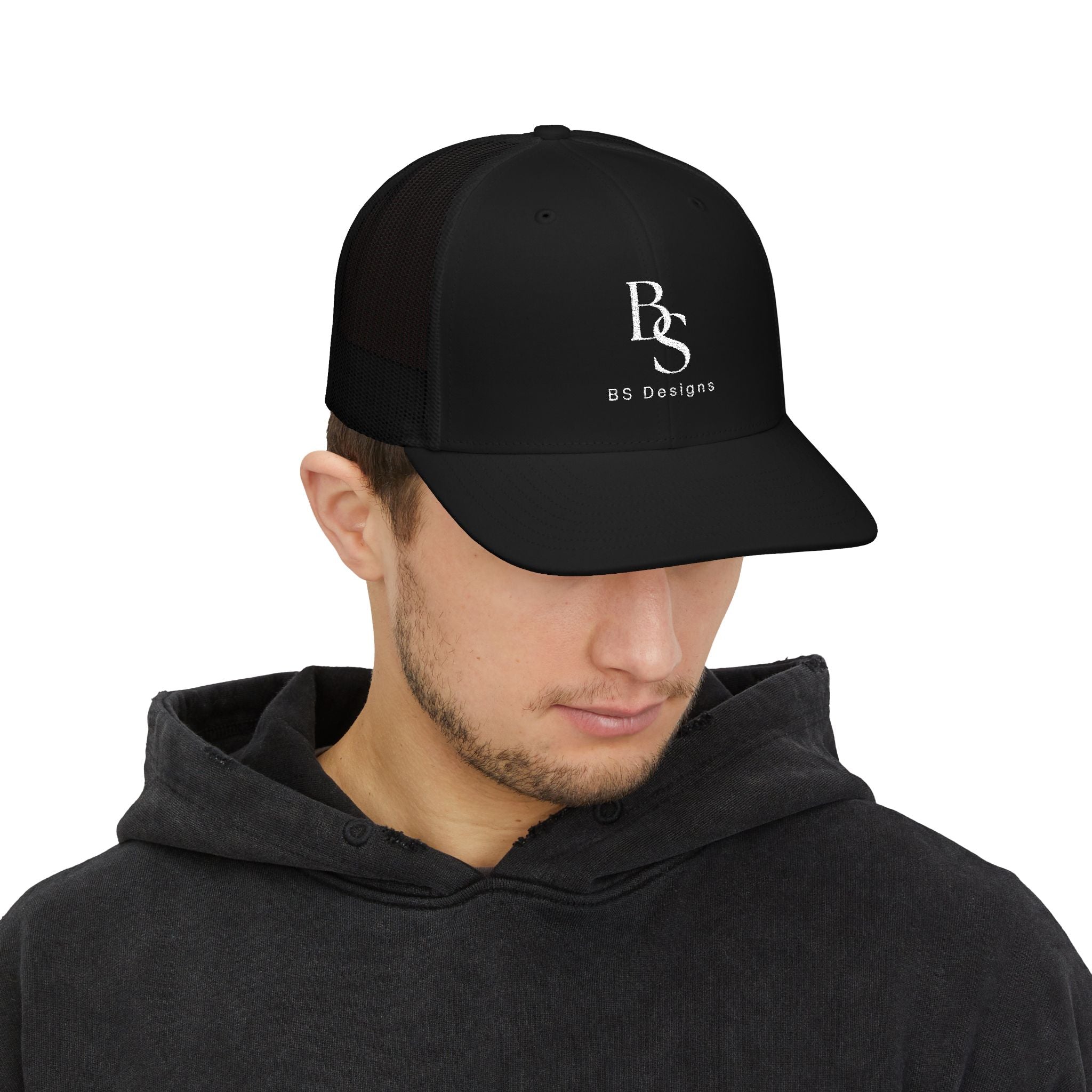 Embroidered BS Designs Snapback Trucker Cap
