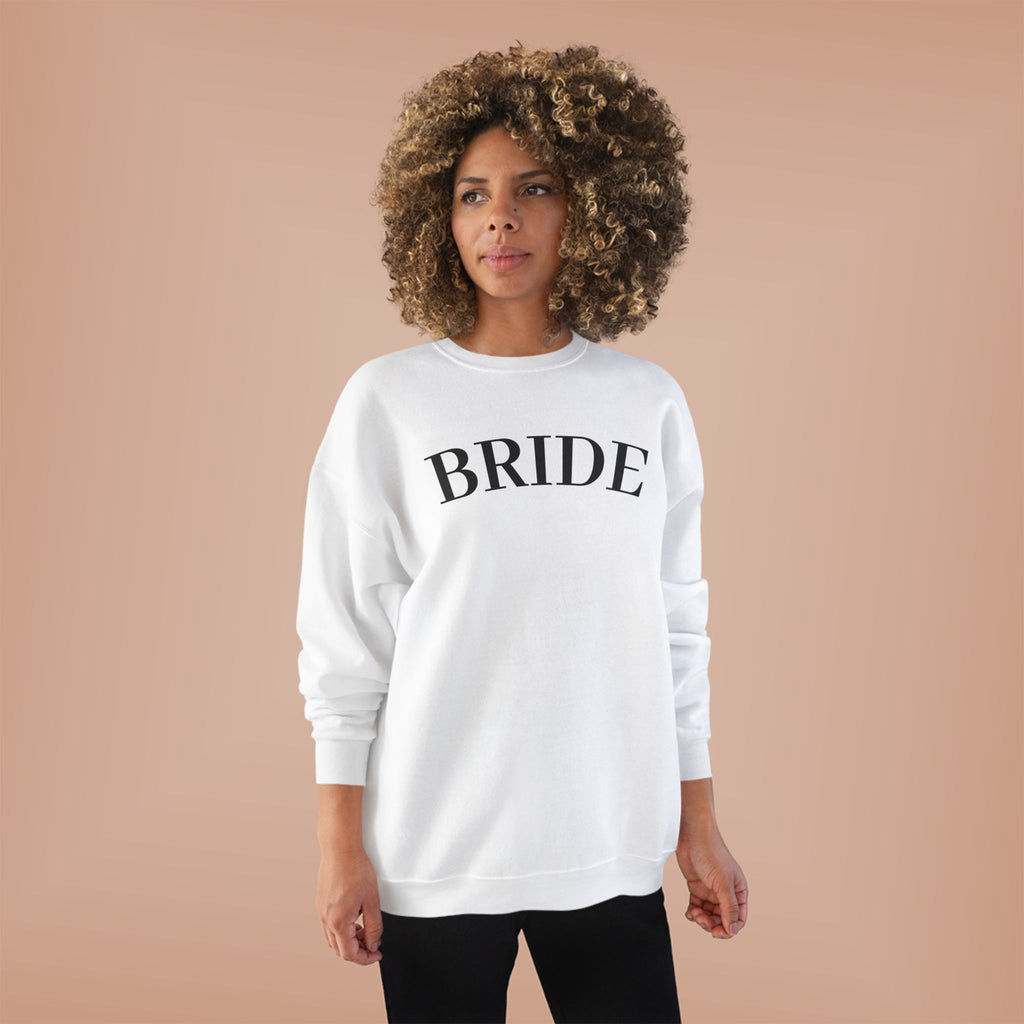 Bride Crewneck Sweatshirt — Minimal Bridal Pullover for Bachelorette & Wedding Prep