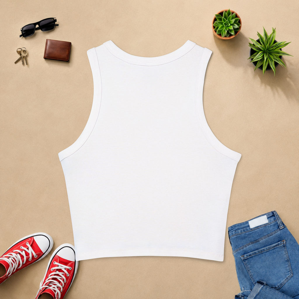 Coffee Cup Racerback Tank Top — Minimal Cute Coffee Graphic