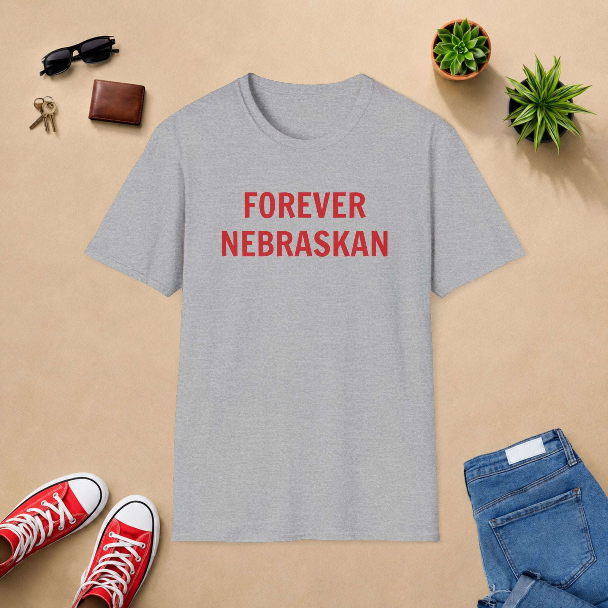 Forever Nebraskan T-Shirt — Retro Red State Pride Tee