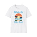 I'd Rather Be At The Beach T-Shirt — Retro Sunset Palm Beach Tee