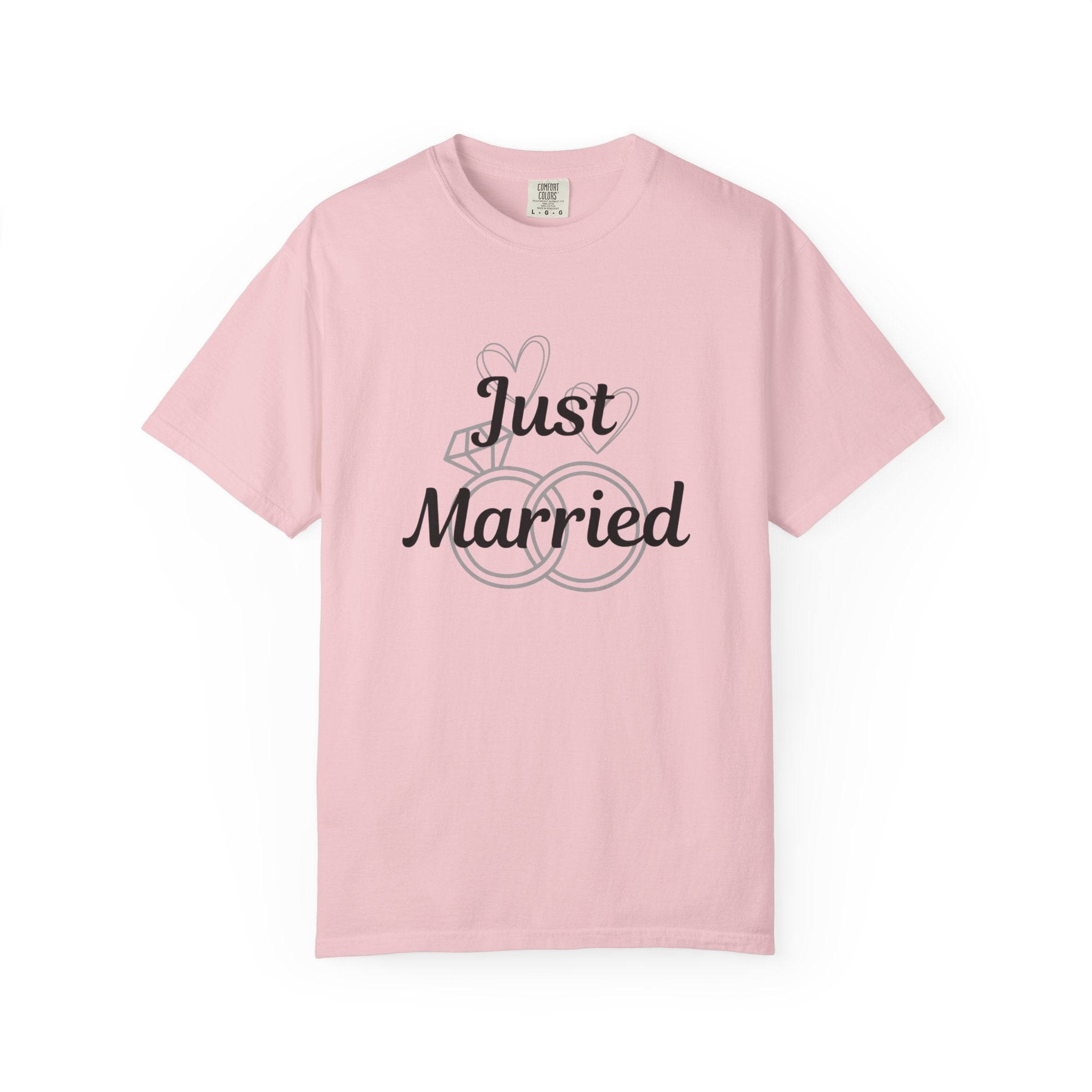 Just Married T‑Shirt — Personalized Last Name Wedding Tee